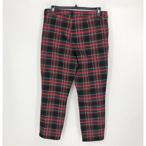 TOMMY HILFIGER Tribeca Ankle Pants Size 18 Red Green Plaid Patterned Skinny NWT - Picture 6 of 11